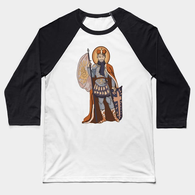 Saint Wenceslaus of Bohemia Baseball T-Shirt by HappyRandomArt